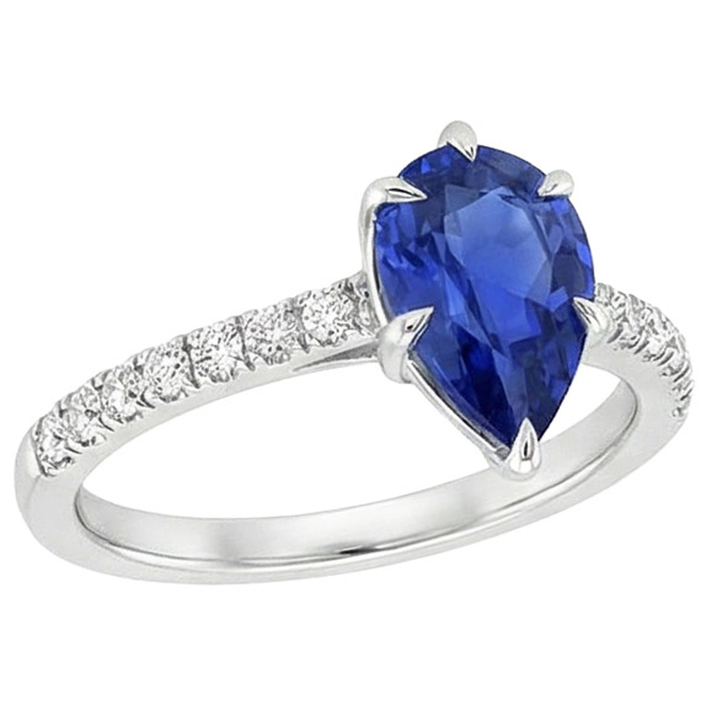 natural round sapphire 5ct ring side angle
