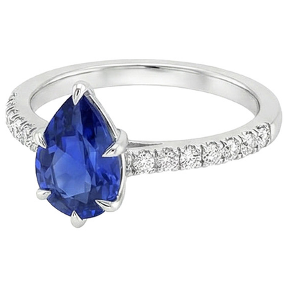 natural round sapphire 5ct ring top view
