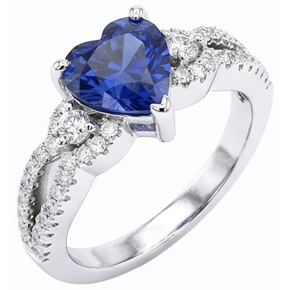natural round sapphire 4.50ct ring close up detail