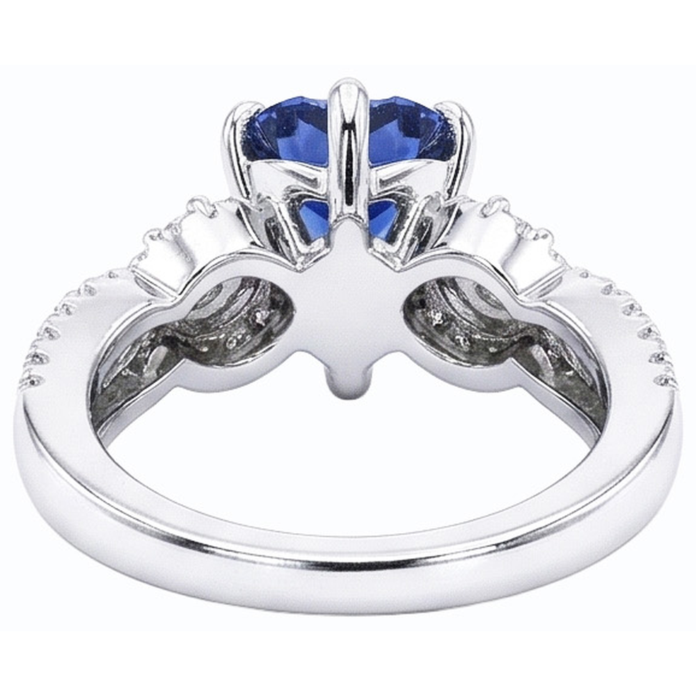 natural round sapphire 4.50ct ring profile view