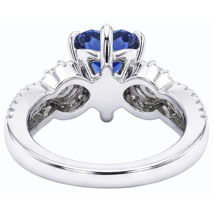 natural round sapphire 4.50ct ring profile view