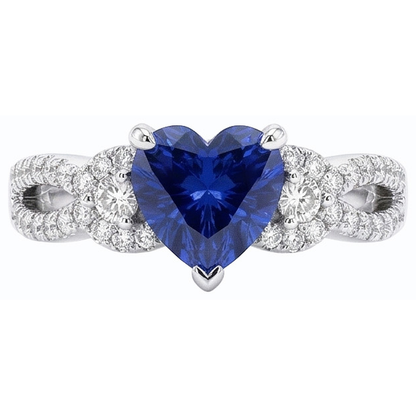 natural round sapphire 4.50ct ring side angle