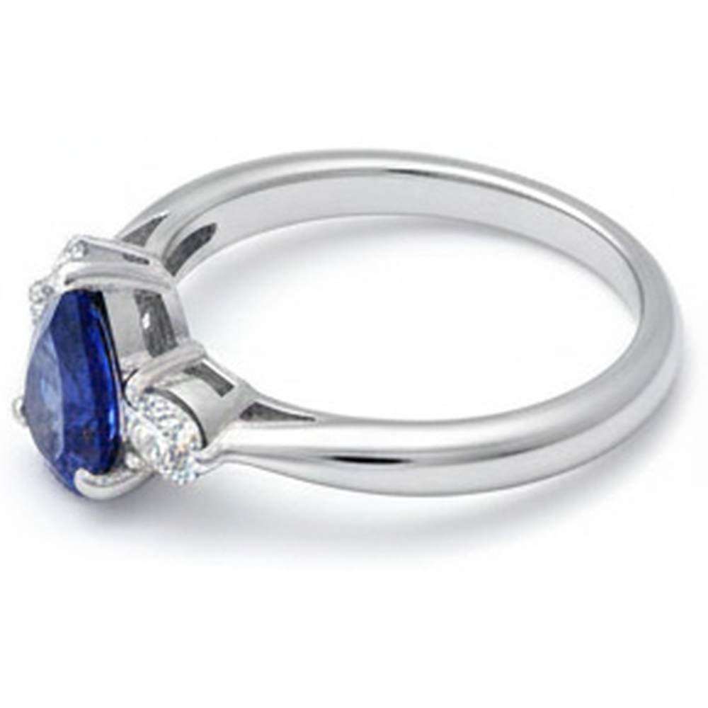 Blue Shappire Natural Earth Mined Diamond Wedding Ring