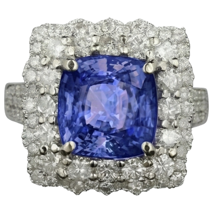 natural round tanzanite 9.75ct ring side angle