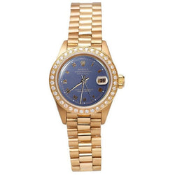 Blue Roman Dial Rolex Dj Presidential Style Watch Diamond Bezel G