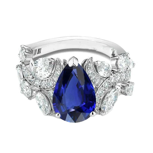 Blue Sapphire Diamond Cocktail Ring
