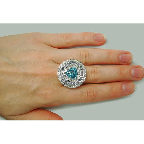 Blue Topaz Statement Piece Cocktail Ring