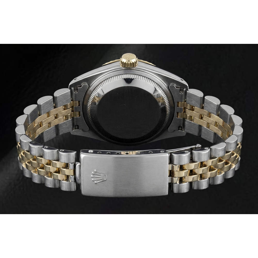 Blue Stick Dial Watch Rolex Ss & Gold Jubilee Brace Fluted Bezel