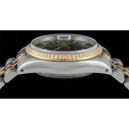 Blue Stick Dial Watch Rolex Ss & Gold Jubilee Brace Fluted Bezel