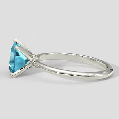 Natural Real ( Not Lab Grown )  Bluish Cushion Paraiba Ring 2.1 Carats