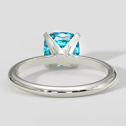 Bluish Cushion Paraiba Ring