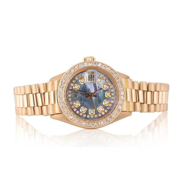 Diamond Dial Ladies Yellow Gold Rolex