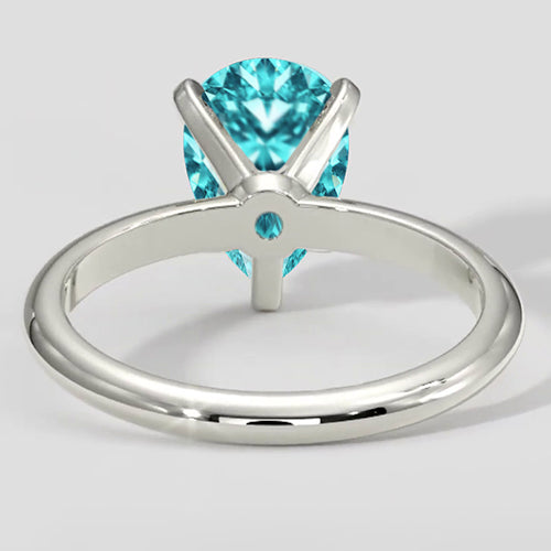 Bluish Paraiba Ring 1.50 Pear Cut