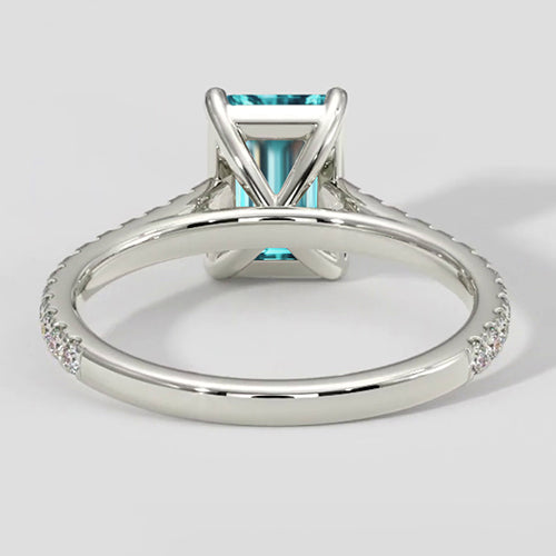 Bluish Paraiba Tourmaline with Diamond Band