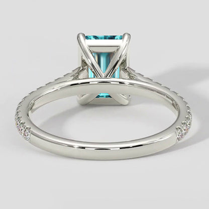 Bluish Paraiba Tourmaline with Diamond Band
