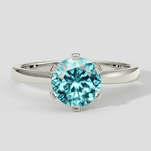 Bluish Round Paraiba Ring 3ct