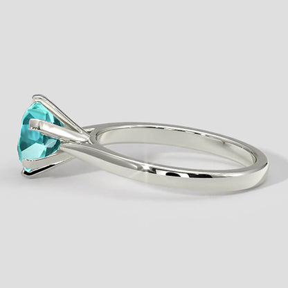Bluish Round Paraiba Ring 3ct