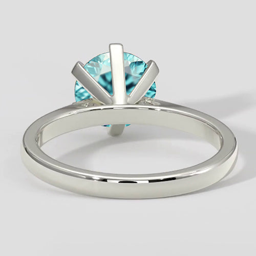 Bluish Round Paraiba Ring 3ct
