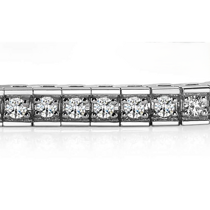 Box Link Tennis Bracelet 7.50 Ct Round Cut Natural Earth Mined Diamonds White Gold 14K