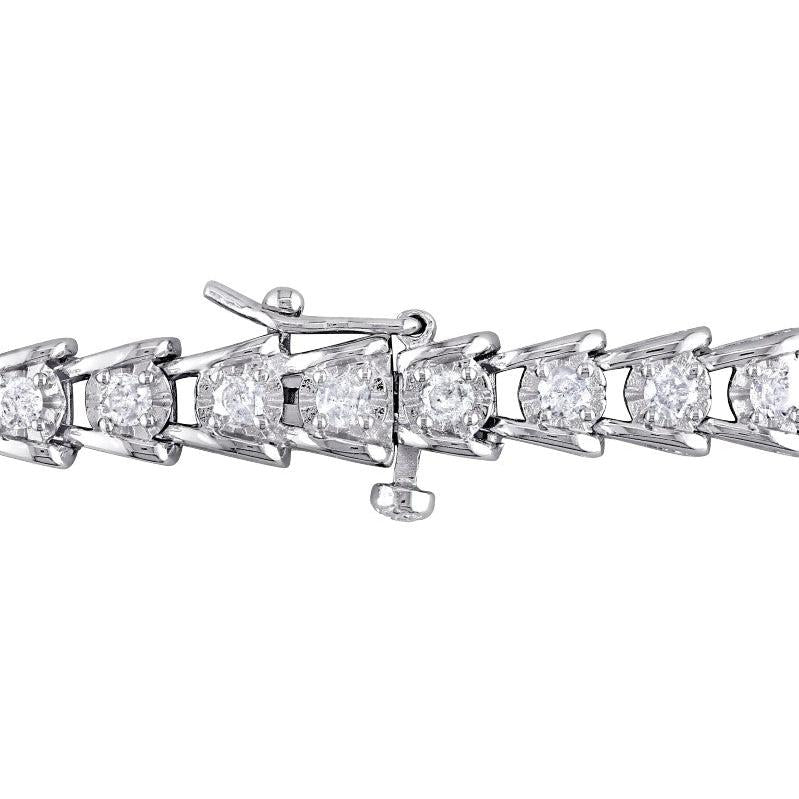 Bracelet WG 14K Round Cut Prong Set 4 Carats Sparkling Natural Earth Mined Diamonds