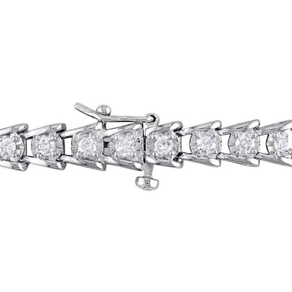 Bracelet WG 14K Round Cut Prong Set 4 Carats Sparkling Natural Earth Mined Diamonds