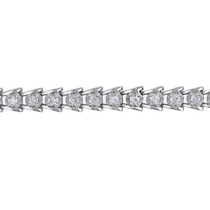 Bracelet WG 14K Round Cut Prong Set 4 Carats Sparkling Natural Earth Mined Diamonds
