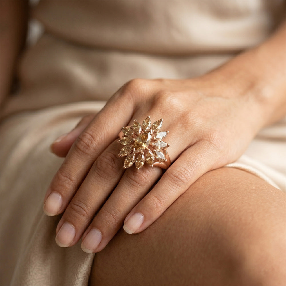 Brilliant Diamond Desert Diamond Ring 4 ct in 14K Rose Gold
