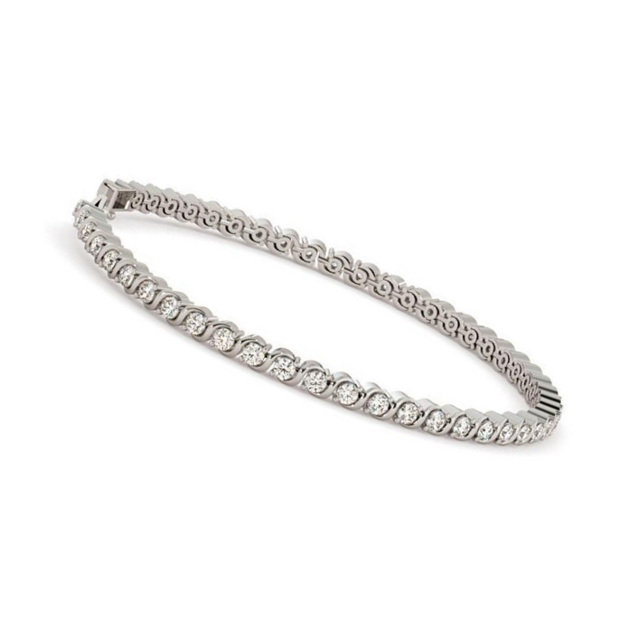 Brilliant Cut 5 Carats Lab Grown Diamonds Tennis Bracelet White Gold 10K
