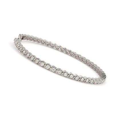 Brilliant Cut 5 Carats Lab Grown Diamonds Tennis Bracelet White Gold 10K