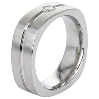 Brushed Finish Round Diamond Men's Ring White Gold 10K 0.20 Carats