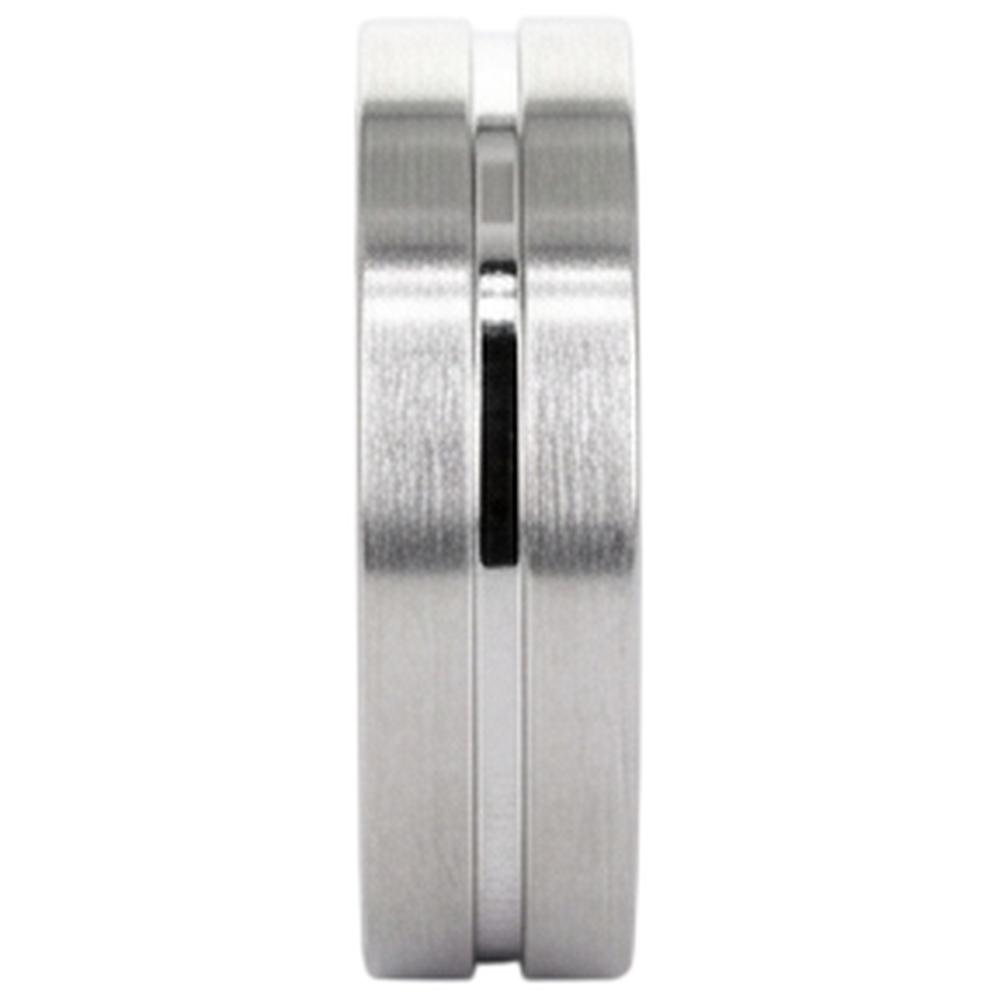 Brushed Finish Round Diamond Men's Ring White Gold 10K 0.20 Carats