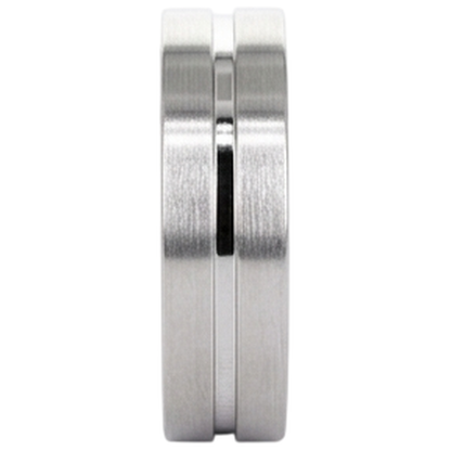 Brushed Finish Round Diamond Men's Ring White Gold 10K 0.20 Carats