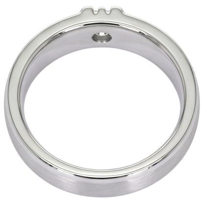 Brushed Finish Round Diamond Men's Ring White Gold 10K 0.50 Carats
