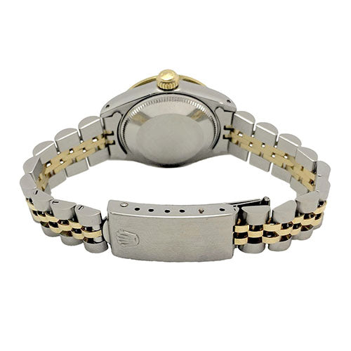 Burgundy Diamond Dial Bezel Ss & Gold Jubilee Bracelet Lady Rolex