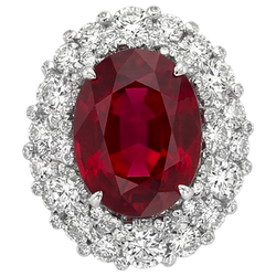 Burma Ruby Natural Earth Mined Diamond Cocktail Ring