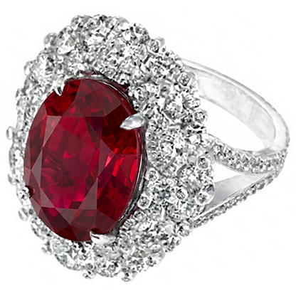 Burma Ruby Natural Earth Mined Diamond Cocktail Ring