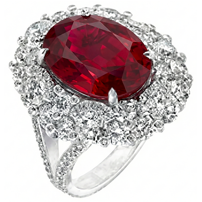 Burma Ruby Natural Earth Mined Diamond Cocktail Ring