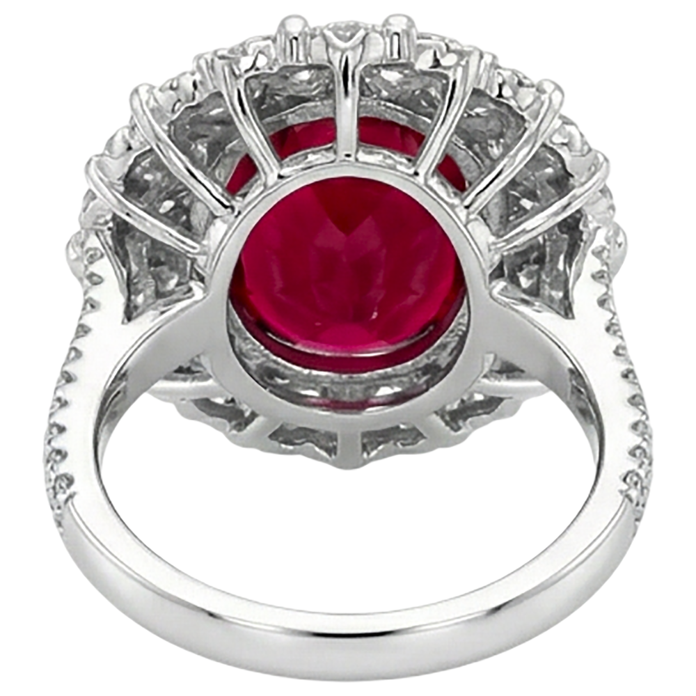 Burma Ruby Natural Earth Mined Diamond Cocktail Ring
