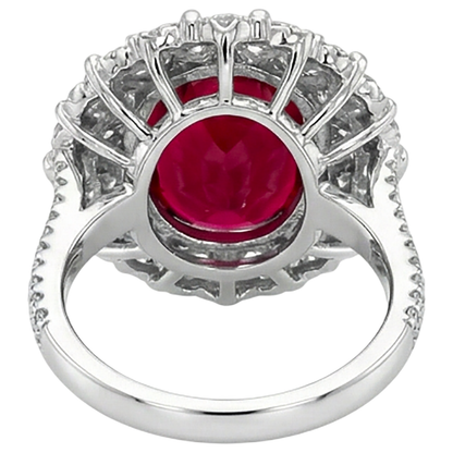 Burma Ruby Natural Earth Mined Diamond Cocktail Ring