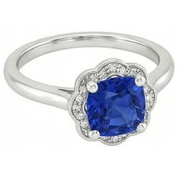 Natural Real ( Not Lab Grown )  Burma Sapphire Engagement Ring