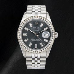 Rolex Datejust 16014 36mm Gray Diamond Dial Stainless Steel Watch