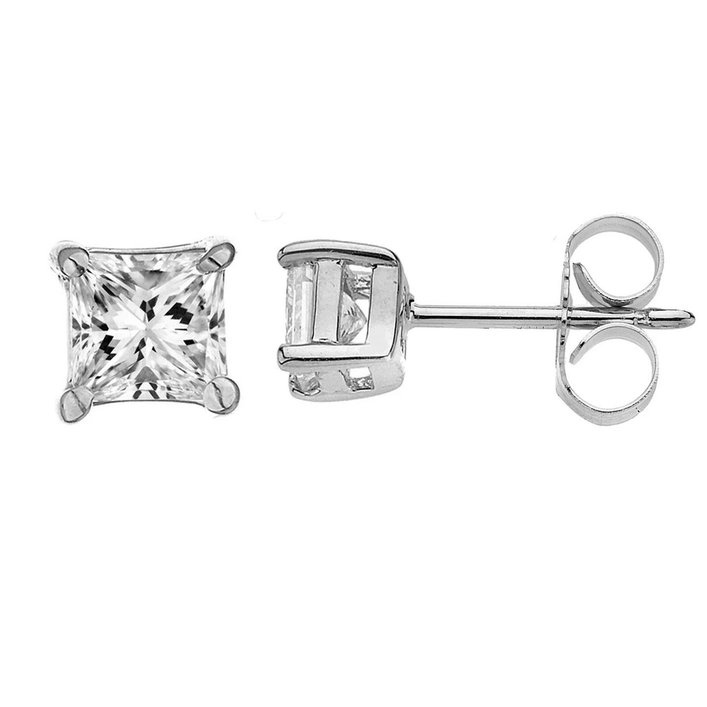 natural princess diamond 3ct earring close up detail