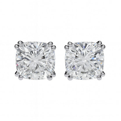 CERTIFIED Cushion Big 4 Cts. Lab Grown Diamond Stud Earrings Jewelry