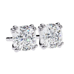 CERTIFIED Cushion Big 4 Cts. Lab Grown Diamond Stud Earrings Jewelry