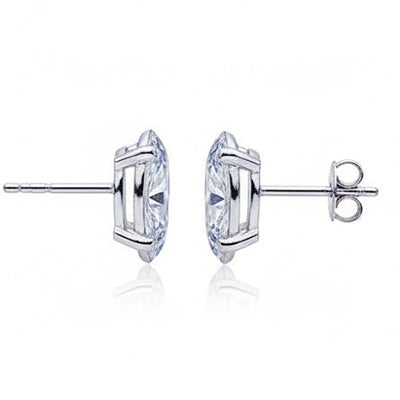 CERTIFIED 4 Carat Vs1 Earring Pair Oval Lab Grown Diamond Stud Earring White Gold