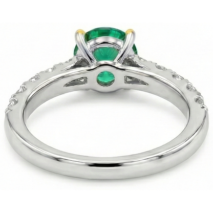 Natural Real ( Not Lab Grown ) Casual Gemstone Ring Womens Green Emerald GIA Diamond Jewelry