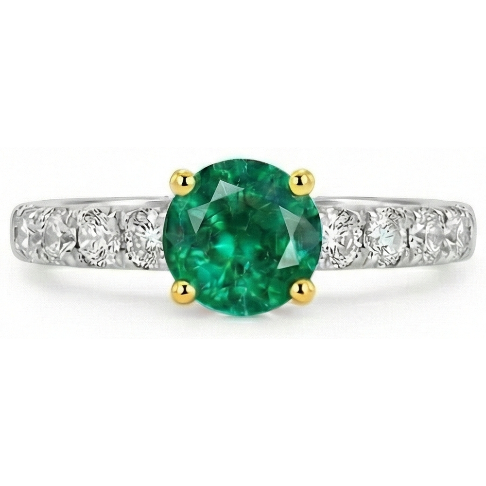 Natural Real ( Not Lab Grown ) Casual Gemstone Ring Womens Green Emerald GIA Diamond Jewelry