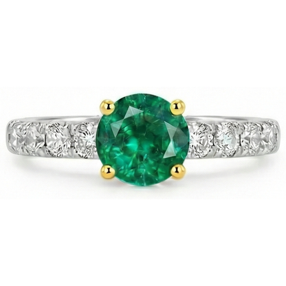 Natural Real ( Not Lab Grown ) Casual Gemstone Ring Womens Green Emerald GIA Diamond Jewelry