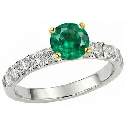 Natural Real ( Not Lab Grown ) Casual Gemstone Ring Womens Green Emerald GIA Diamond Jewelry