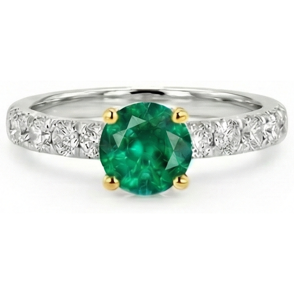 Natural Real ( Not Lab Grown ) Casual Gemstone Ring Womens Green Emerald GIA Diamond Jewelry